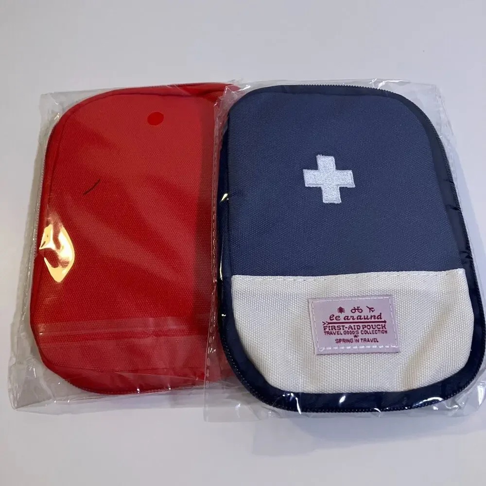 Kilyowa First Aid Pouch 2 Pack Mini Travel Organizer Red Blue Medical Emergency‎